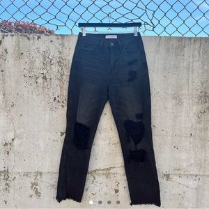 Vici black washed ripped dad jeans